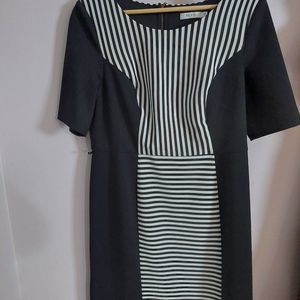 Ricki's size large dress - workwear- women's clothes - black white striped